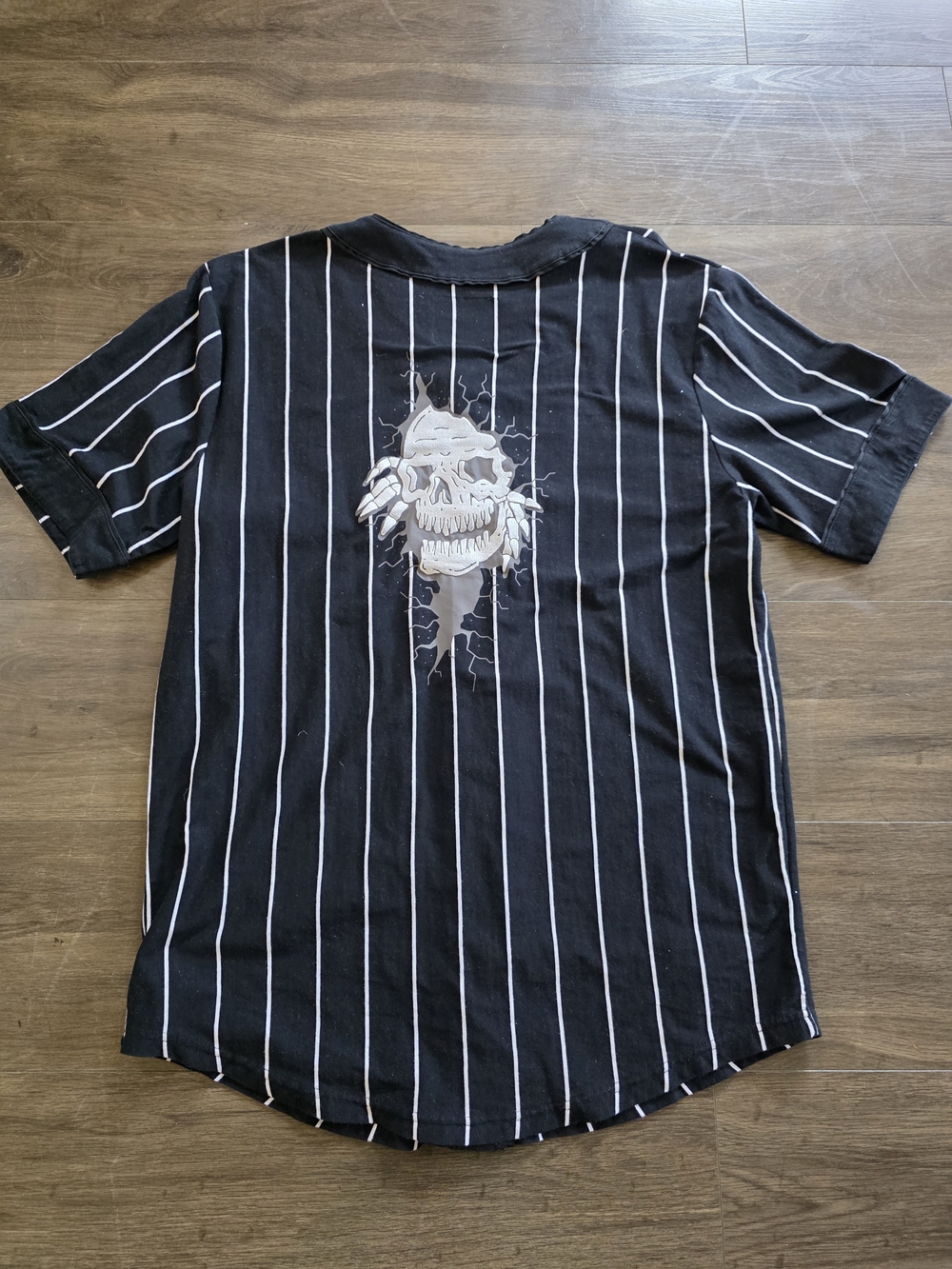 Lurking Class Sketchy Tank LURK Pinstripe Baseball Jersey Skull Black XL - Picture 14 of 15